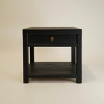 Sutton Reclaimed Wood Nightstand 5-VINTAGE-nightstand Hauer Market Carbon Black