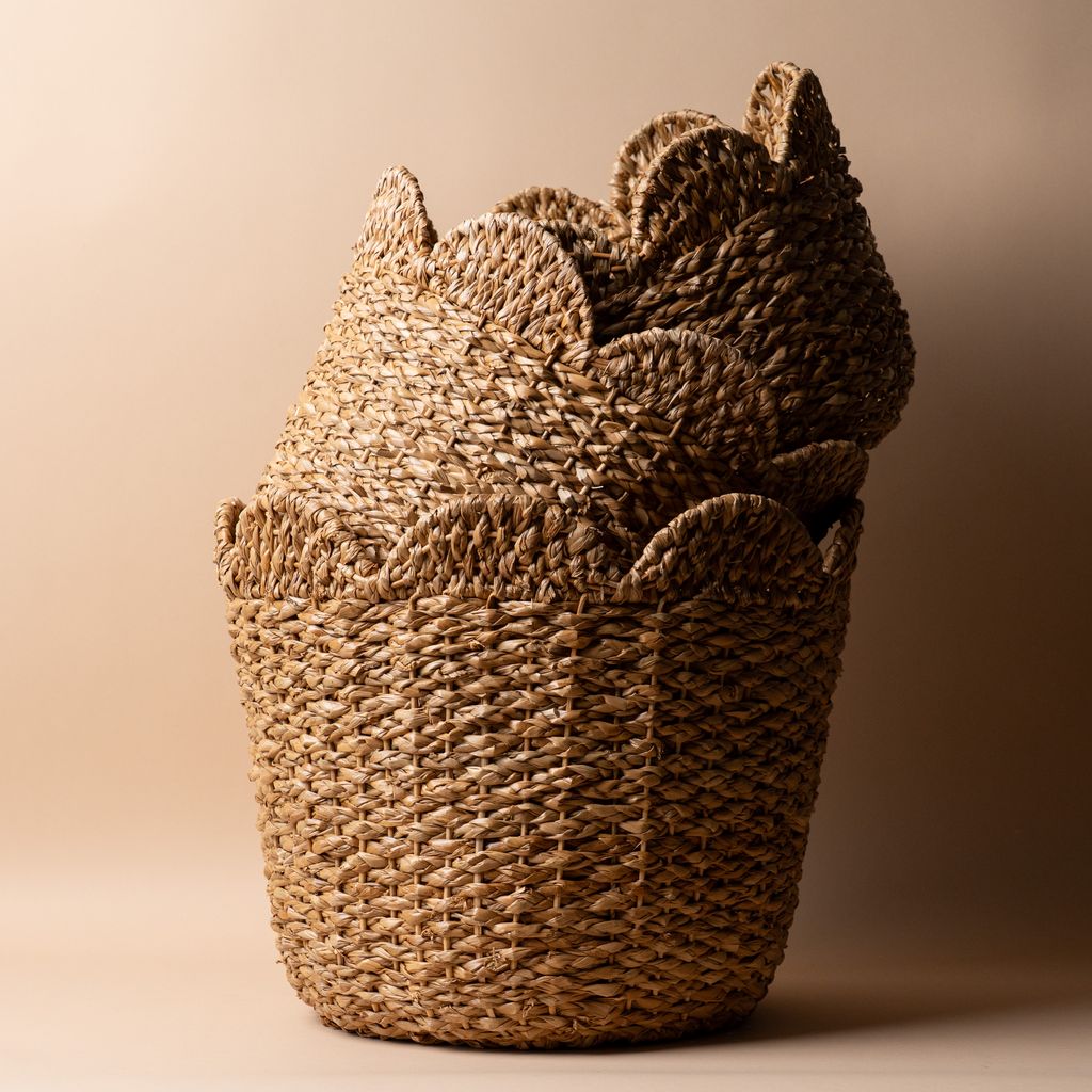 Storage Baskets with Decorative Scalloped Edge basket Creative Co-op (DYA)