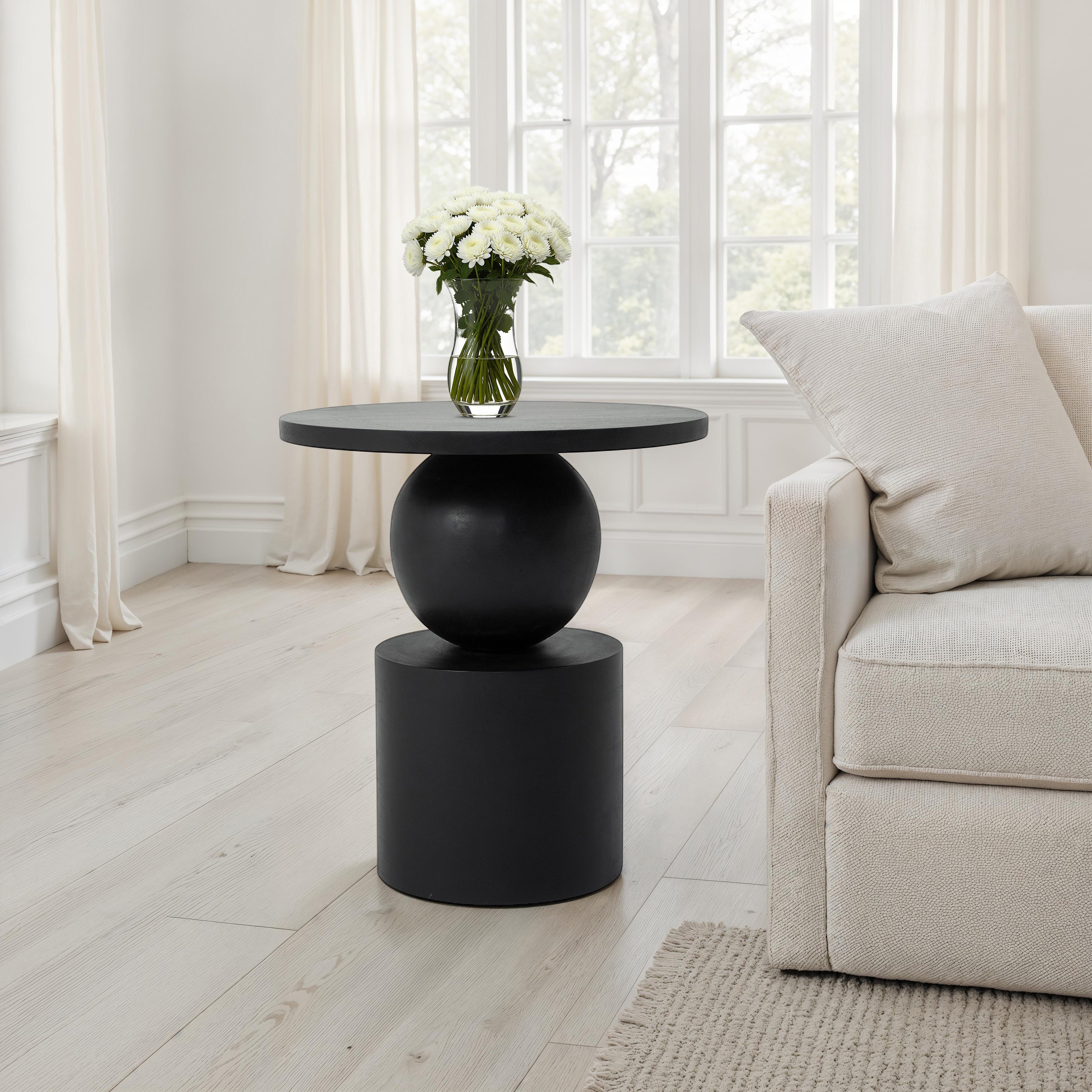 Paola Side TableBlack FURNITURE - side table Renwil