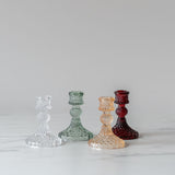 Vintage Inspired Clear Glass Candle Holder - Rug & Weave