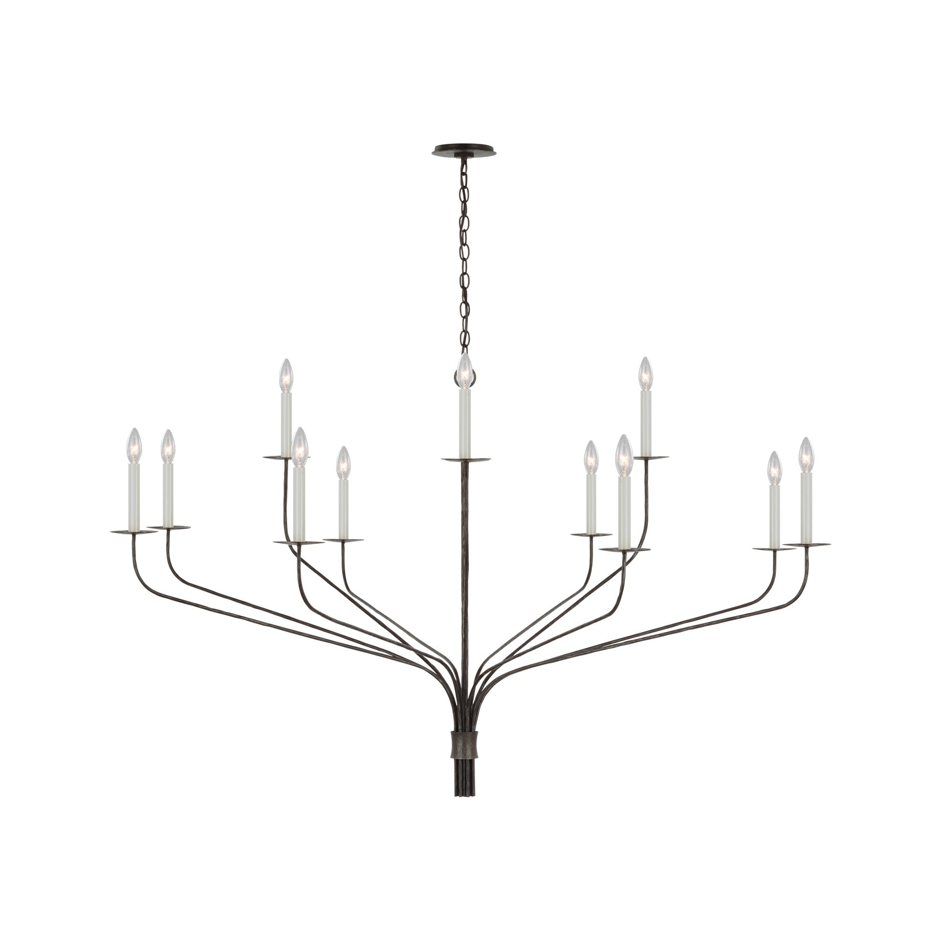 Belfair Grande Two-Tier Chandelier LIGHTING - chandelier Visual Comfort - Signature Aged Iron