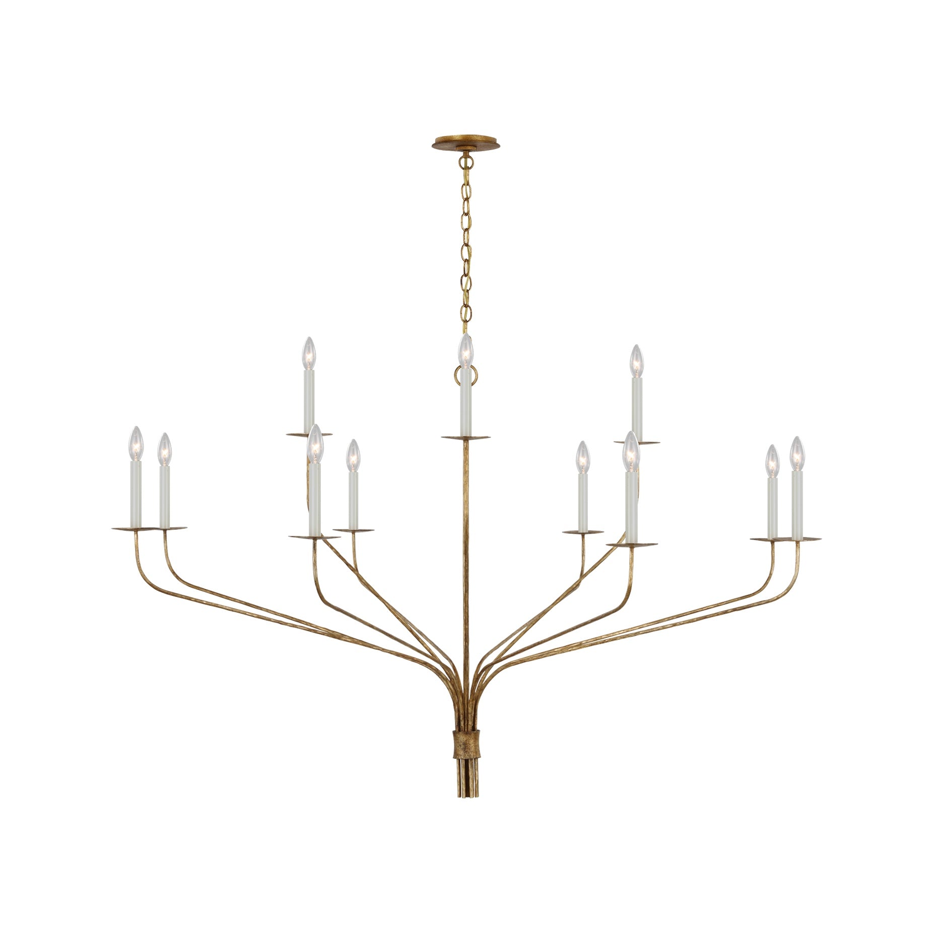 Belfair Grande Two-Tier Chandelier LIGHTING - chandelier Visual Comfort Gilded Iron