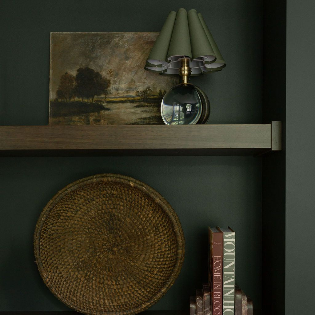 Giorgio Crystal Mini Lamp (Natural Brass with Green Scalloped Shade) Mini Lamps Regina Andrew