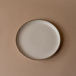 Ceramic Vanilla Plate with Espresso Detail plate David Shaw Salad Plate