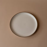 Ceramic Vanilla Plate with Espresso Detail plate David Shaw Salad Plate
