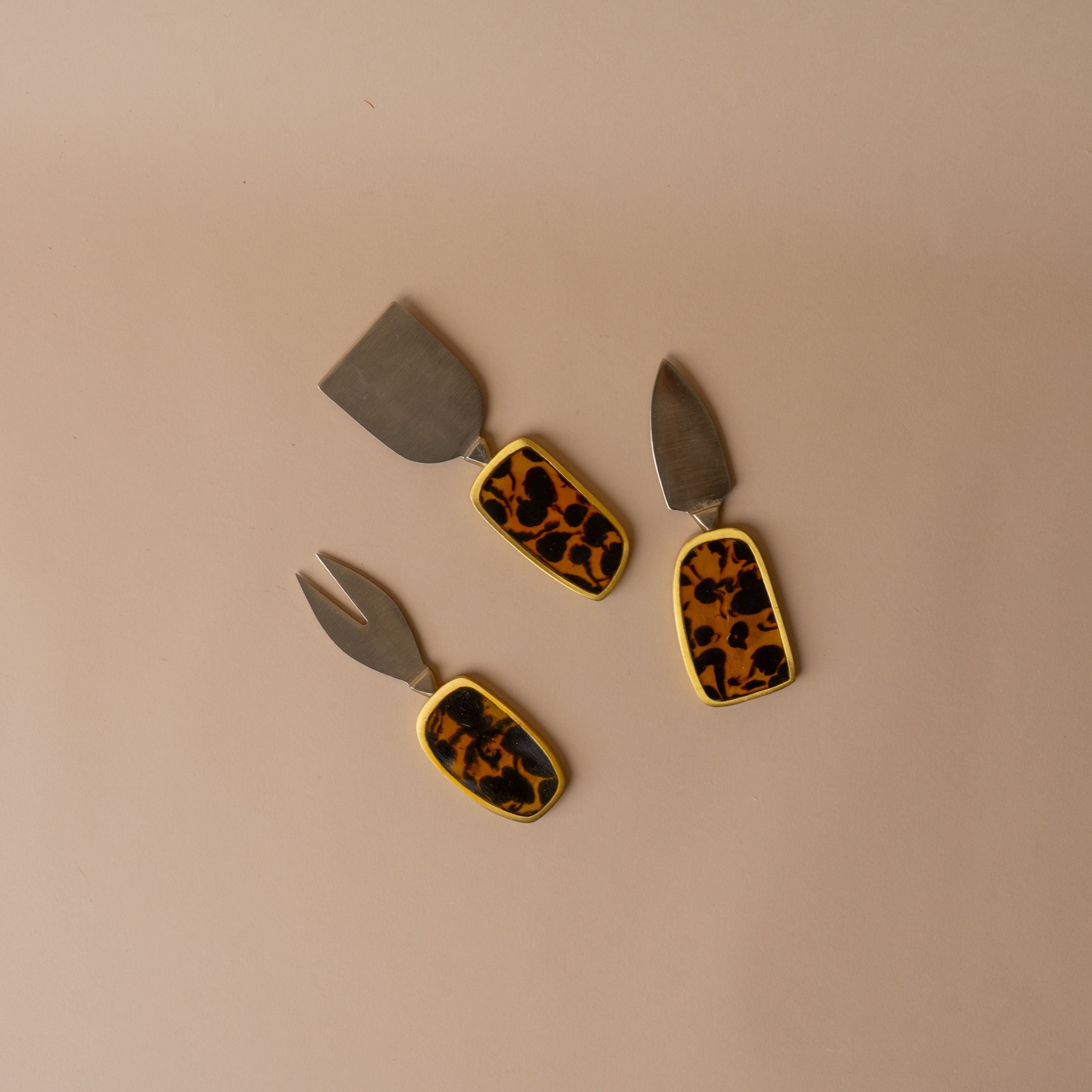 Tortoiseshell Cheese Knife Set cheese knife DANICA (Faire)