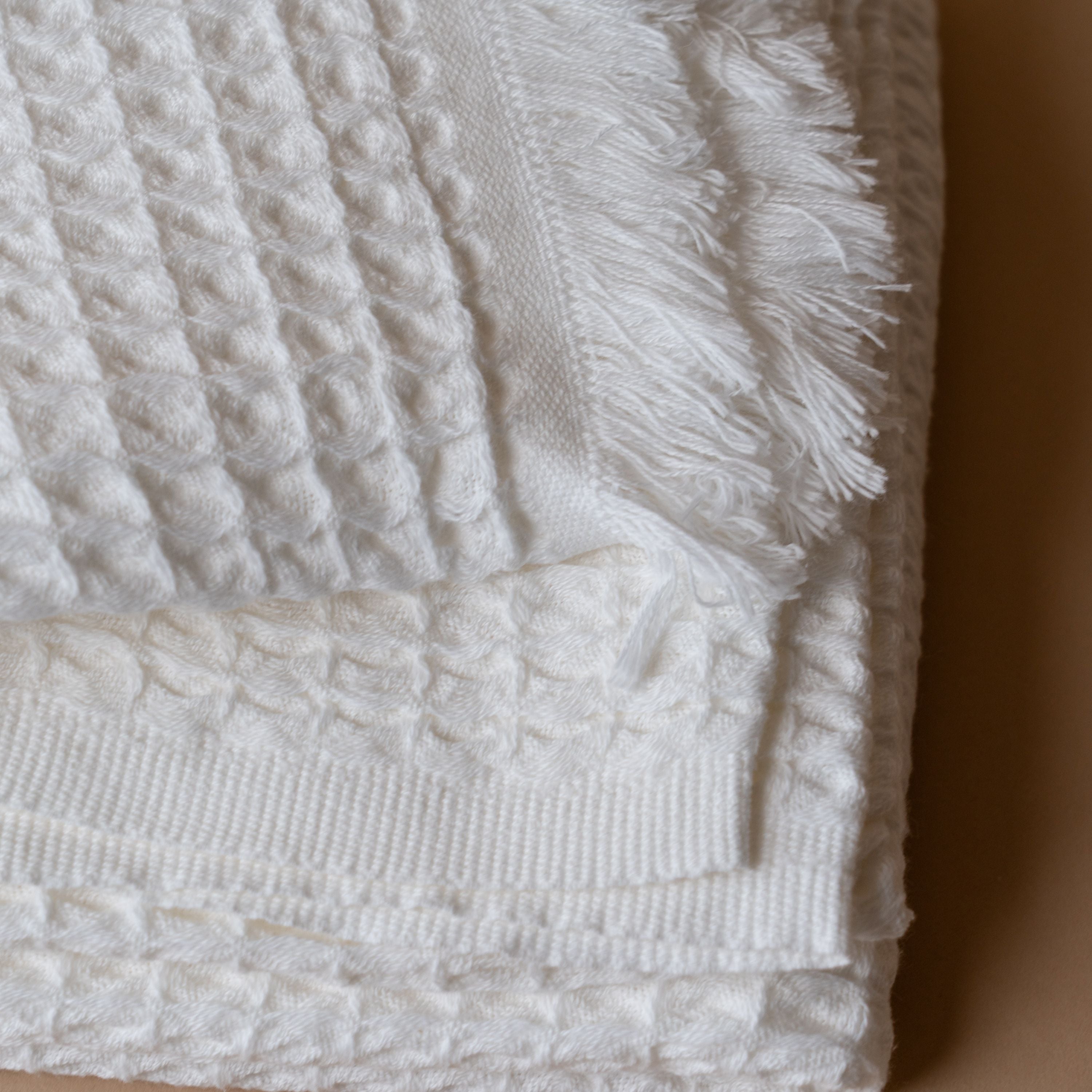 French Waffle Bath Towel bath towel Pokoloko Ivory