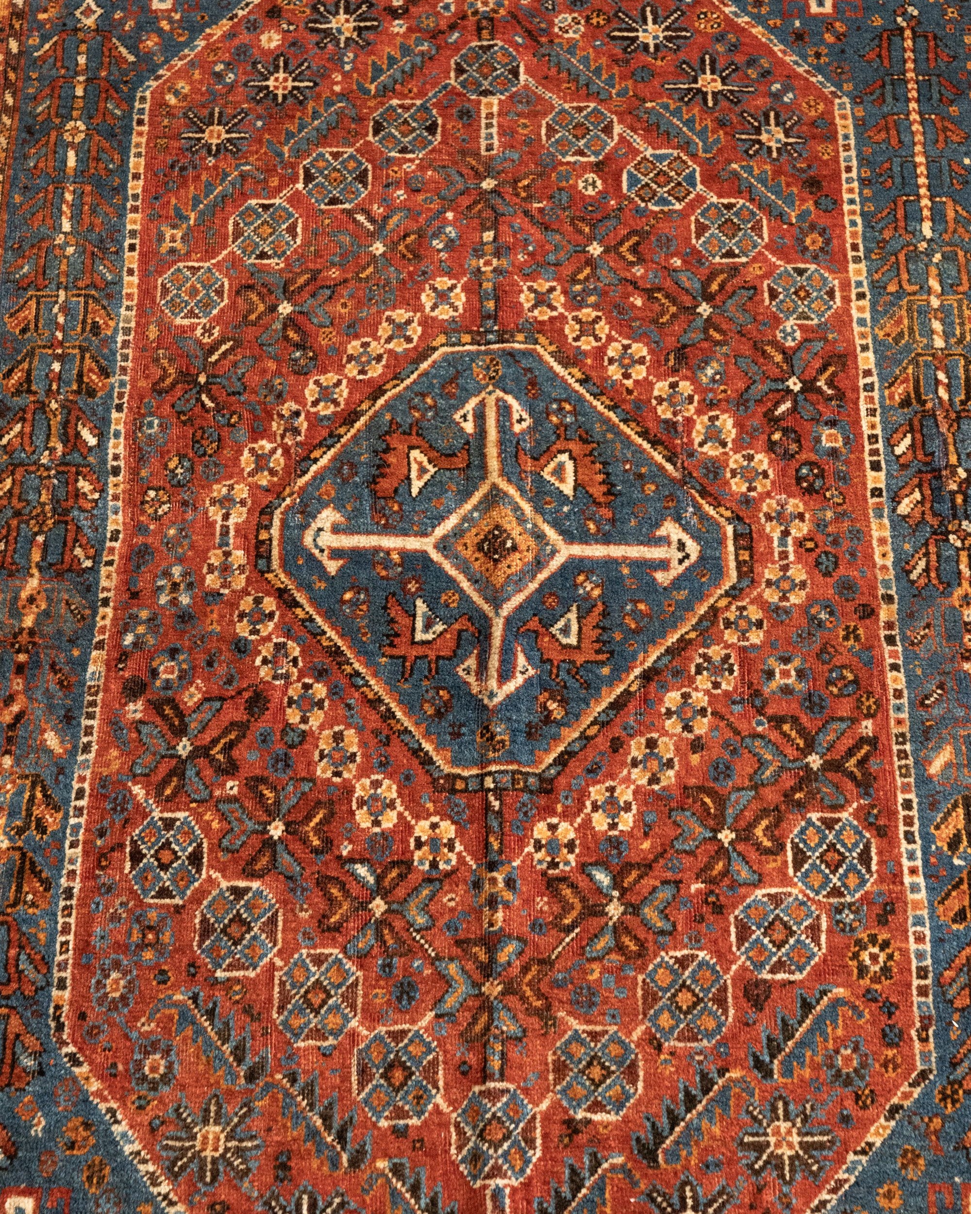 4'5" x 7' Vintage Qashqai Rug VINTAGE - rug Rug & Weave Rugs