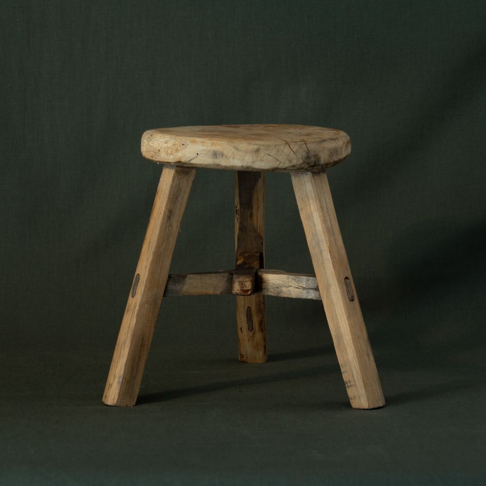 Round Elm Wood Mini Stool - Rug & Weave