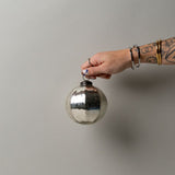 Silver Pleated Ball Ornament