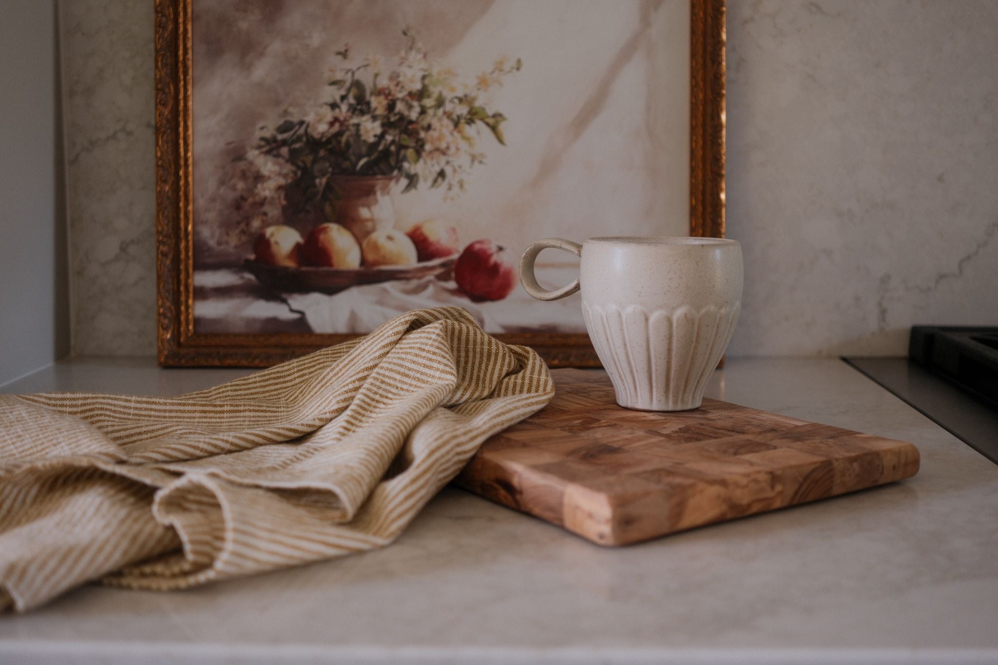 Check Pattern Olive Wood Cutting Board cutting board DANICA (Faire)