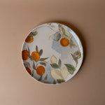 Stoneware Plate with Lemon & Orange Motif plate Creative Co-op (DYA)