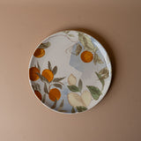 Stoneware Plate with Lemon & Orange Motif plate Creative Co-op (DYA)