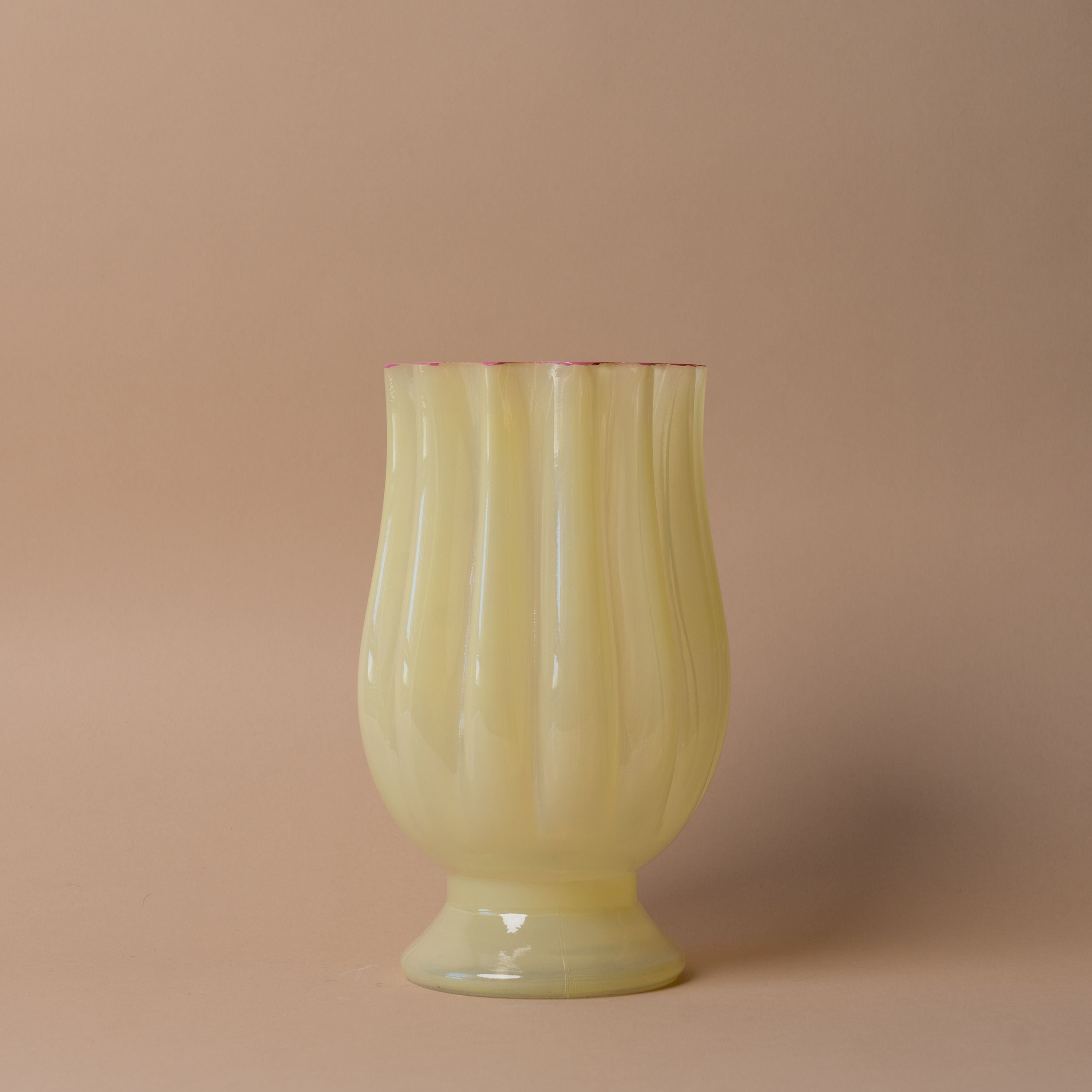 Fluted Pedestal Vase vase Verdant Garden & Home (Faire) Tall Yellow