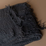 Textured Linen Throw Blanket blanket Linen Way