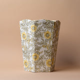 Floral Block Print Waste Basket