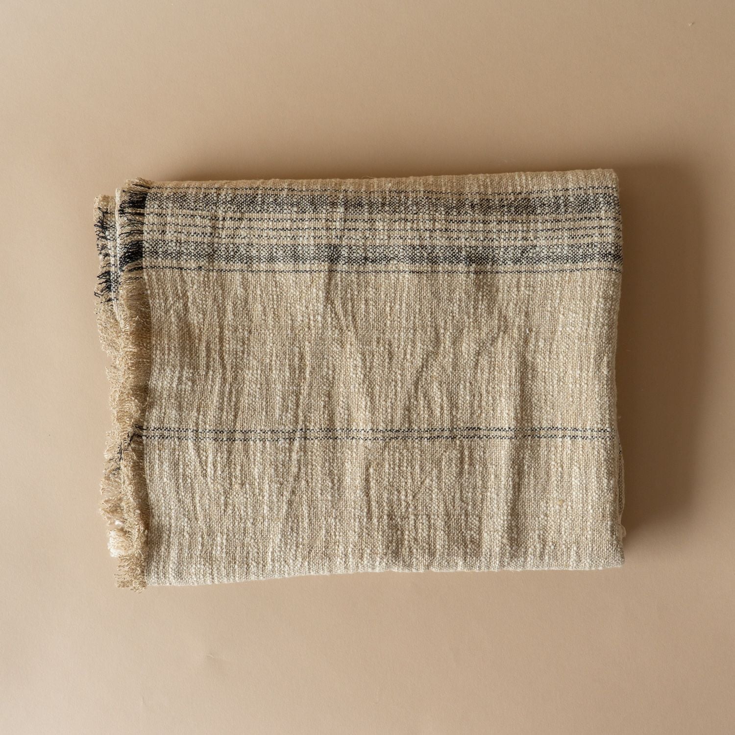 Linen Stripe Slub Throw Blanket - Rug & Weave