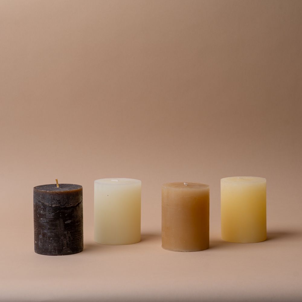 Rustic Pillar Candles candle Old Country Design (ShopZio)