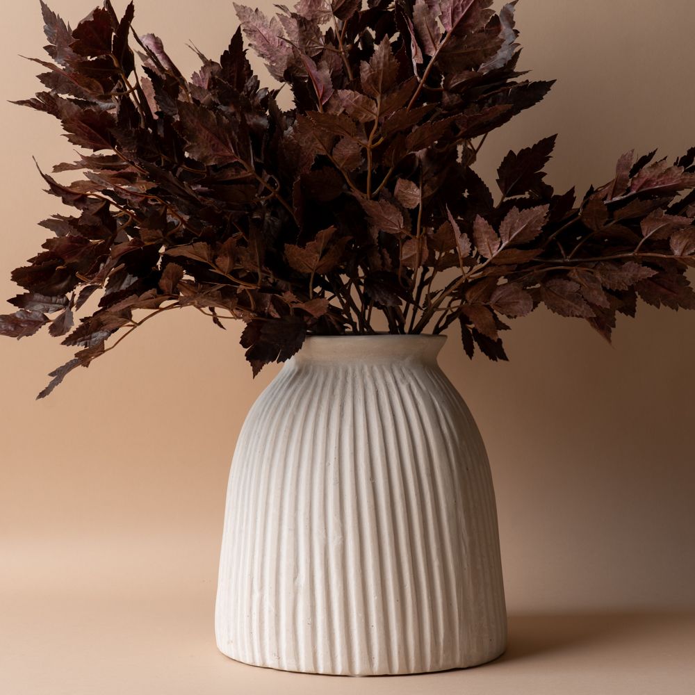 Ribbed Paper Mache Pot vase Tell Me More (Faire)
