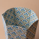 Floral Block Print Waste Basket