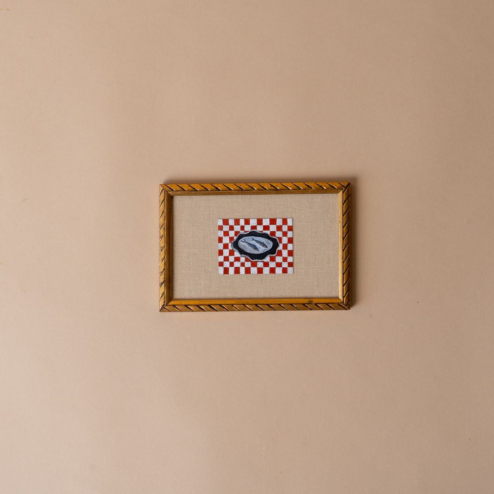 "Two Sardines on a Plate" Framed Original Painting by Melissa Mary Jenkins - Rug & Weave