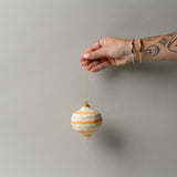 Handmade Paper Mache Ornament  - Onion Shape