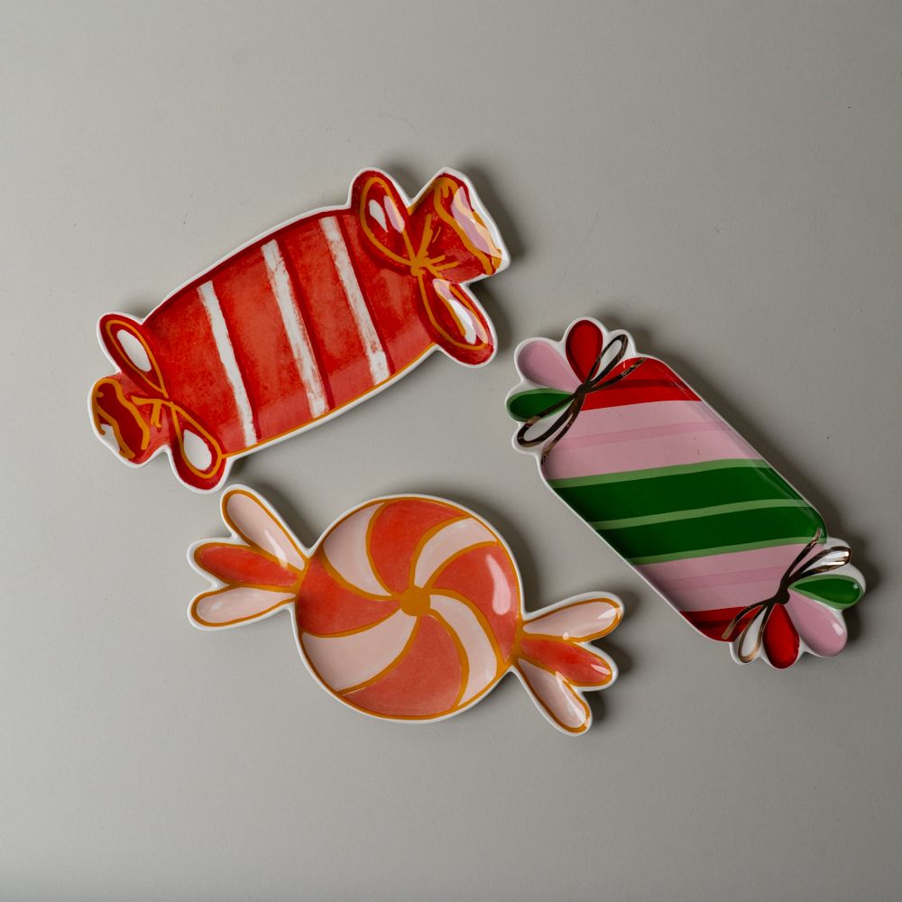 Stoneware Candy Plate CHRISTMAS 2026 Creative Co-op (DYA)