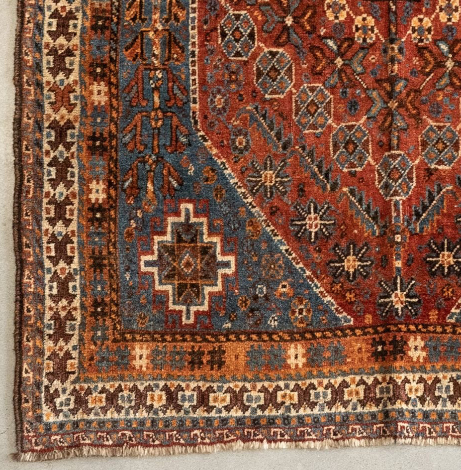 4'5" x 7' Vintage Qashqai Rug VINTAGE - rug Rug & Weave Rugs