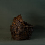 Vintage Dark Rattan Basket - Rug & Weave