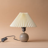 Ceramic Pleated Table Lamp - Taupe