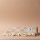Supersoft Beige Check Wool Blanket