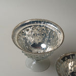 Embossed Mercury Glass Footed Bowl CHRISTMAS 2025 Creative Co-op (DYA)
