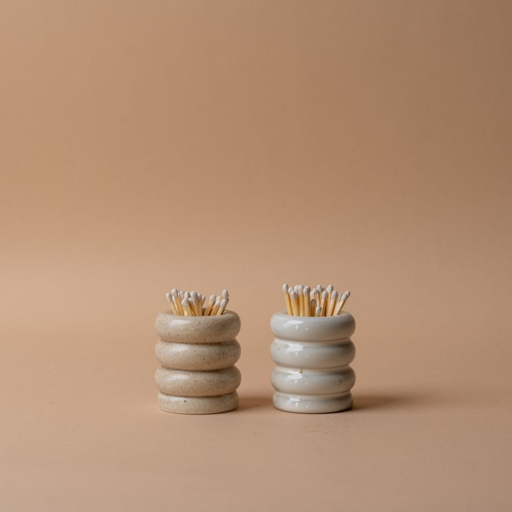 Speckled Ceramic Match Pot matches Mimi & August (Faire)