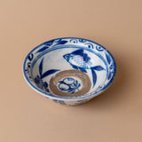 Vintage blaue Fischschale