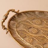 Oval Filigree Metal Tray