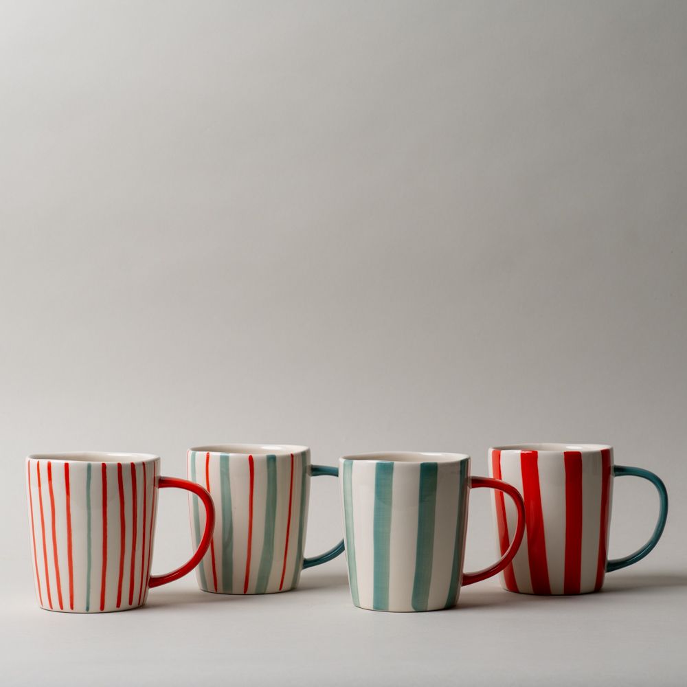 Stripe Stoneware Mug CHRISTMAS 2026 Creative Co-op (DYA)