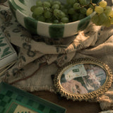 Check Pattern Herbs Enamelled Tray tray Roomytown Inc (Faire)