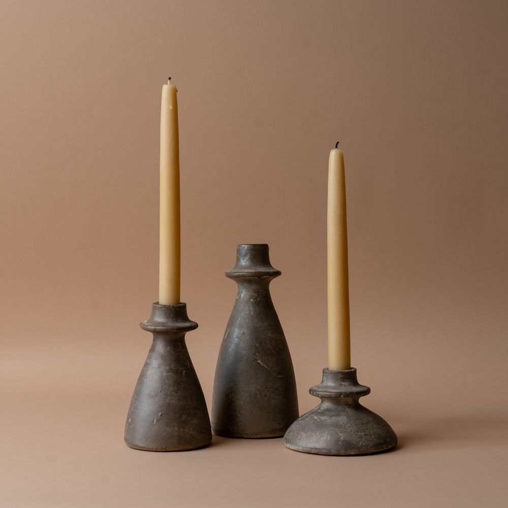 Curved Terracotta Candle Holder candle holder Indaba
