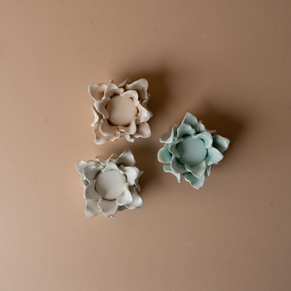 Ceramic Rose Candle Holder candle holder Luxe Lodge (Faire)