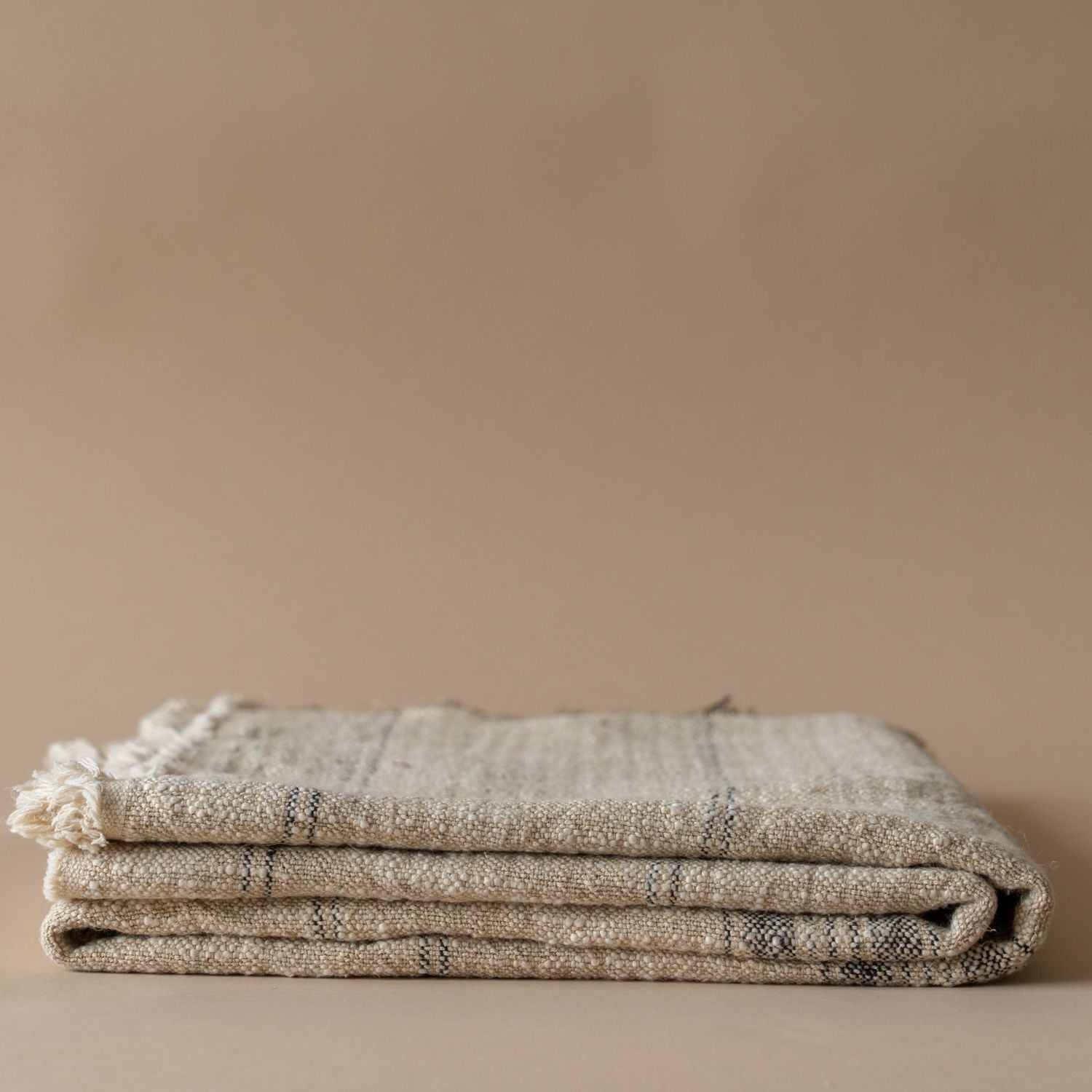 Linen Stripe Slub Throw Blanket - Rug & Weave