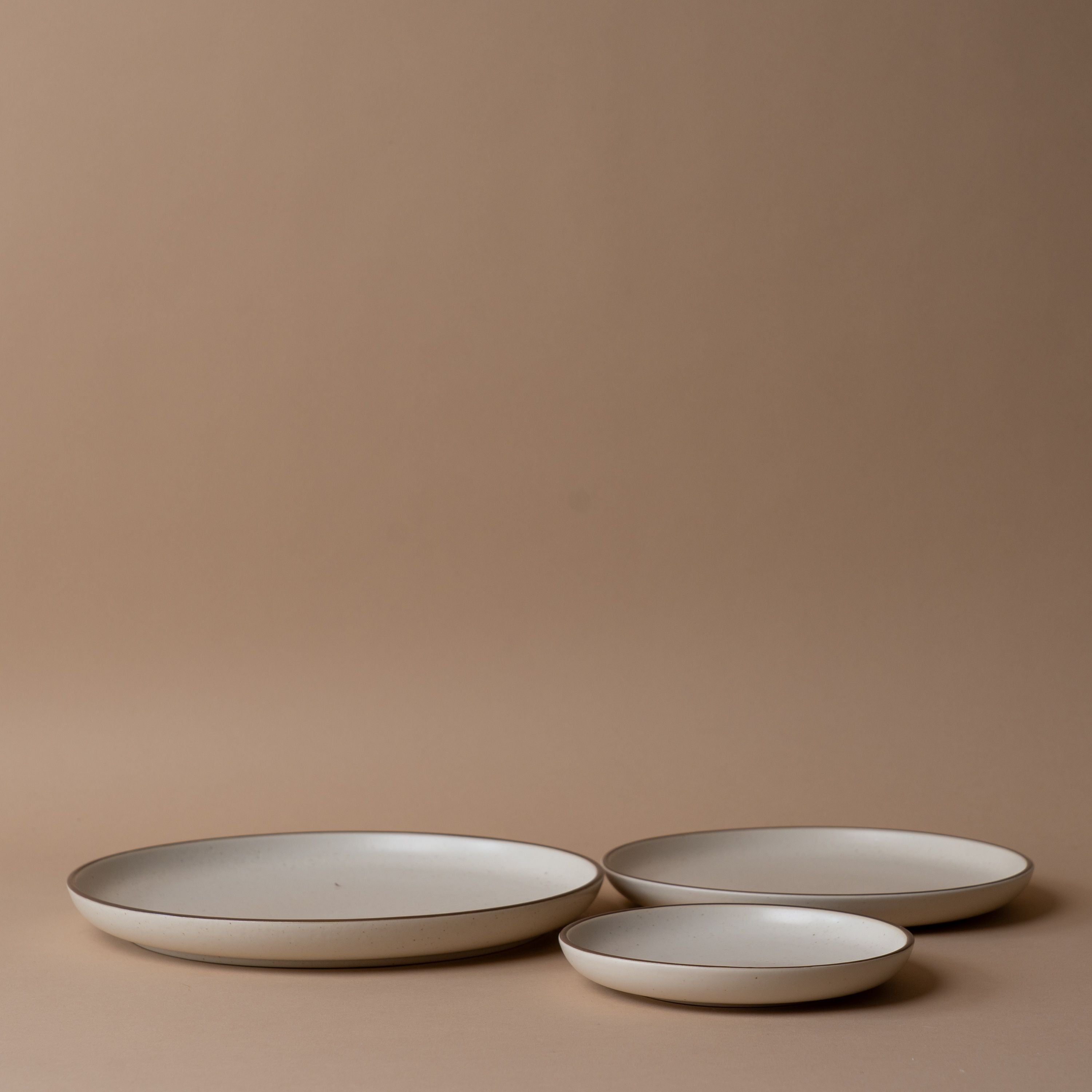 PRE-ORDER Ceramic Vanilla Plate with Espresso Detail plate David Shaw