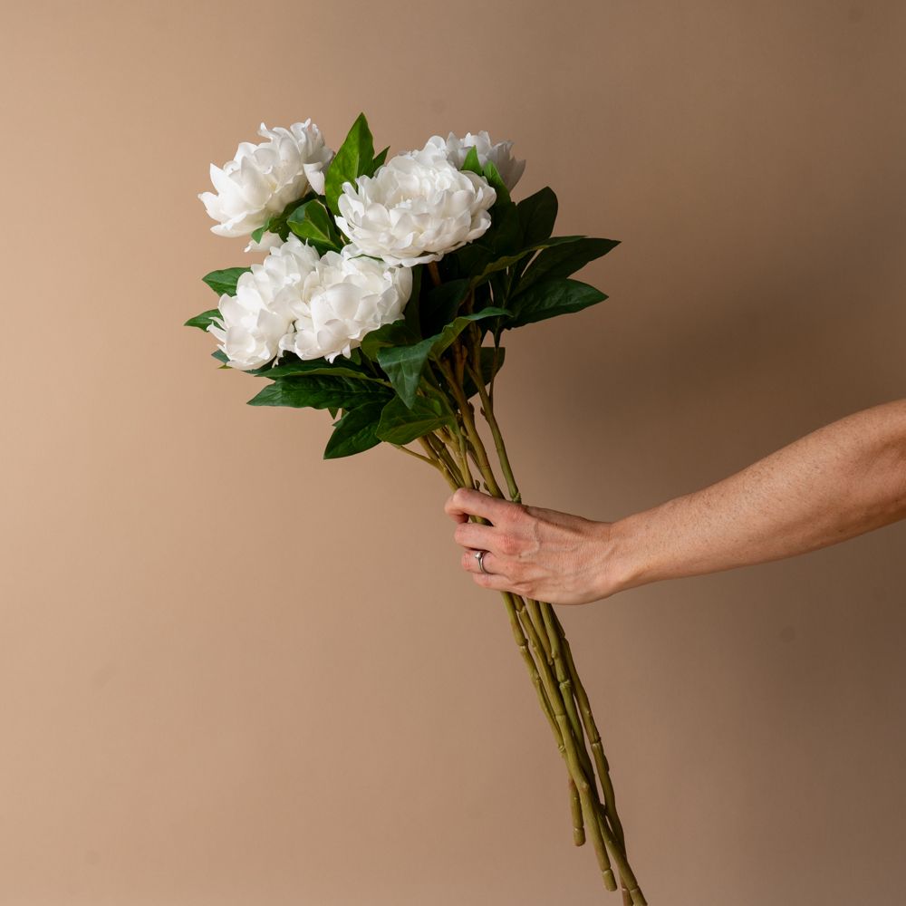 Faux Ivory Peony Stem faux stem Tri W Imports