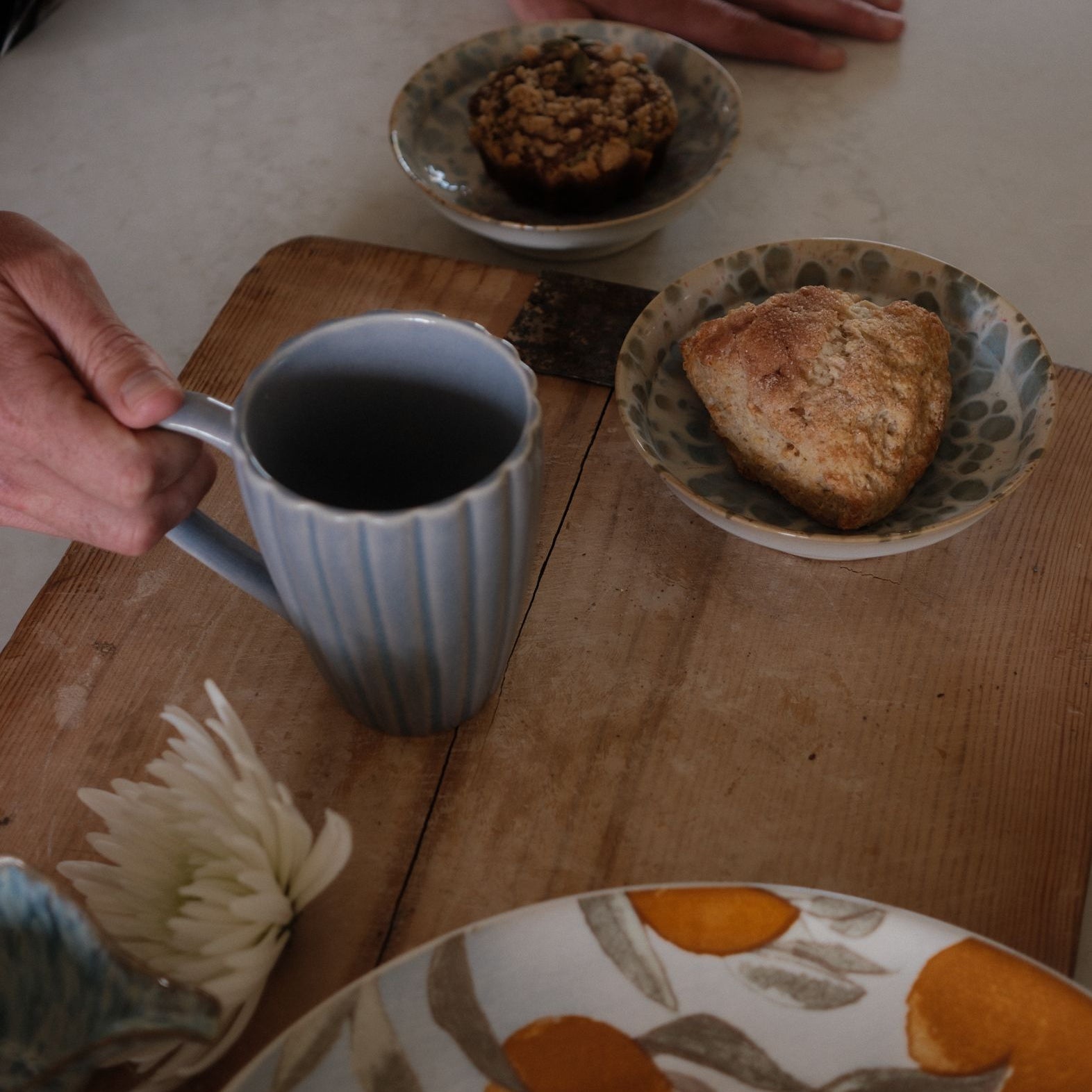 Stoneware Plate with Lemon & Orange Motif plate Creative Co-op (DYA)