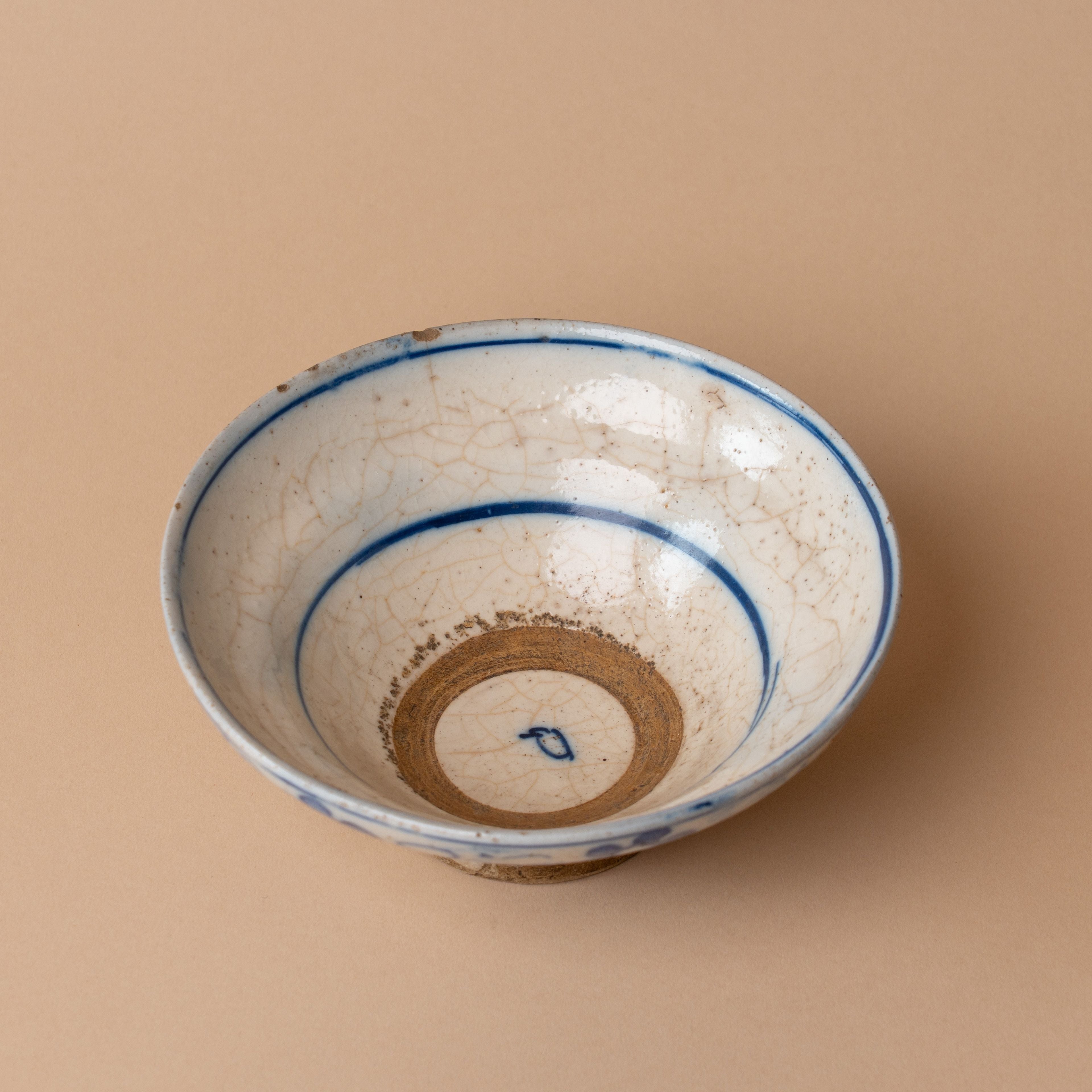 Vintage Blue Floral Bowl 0-VINTAGE-pot Hauer Market