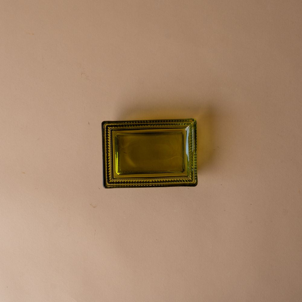 Olive Pressed Glass Soap Dish - Rug & Weave