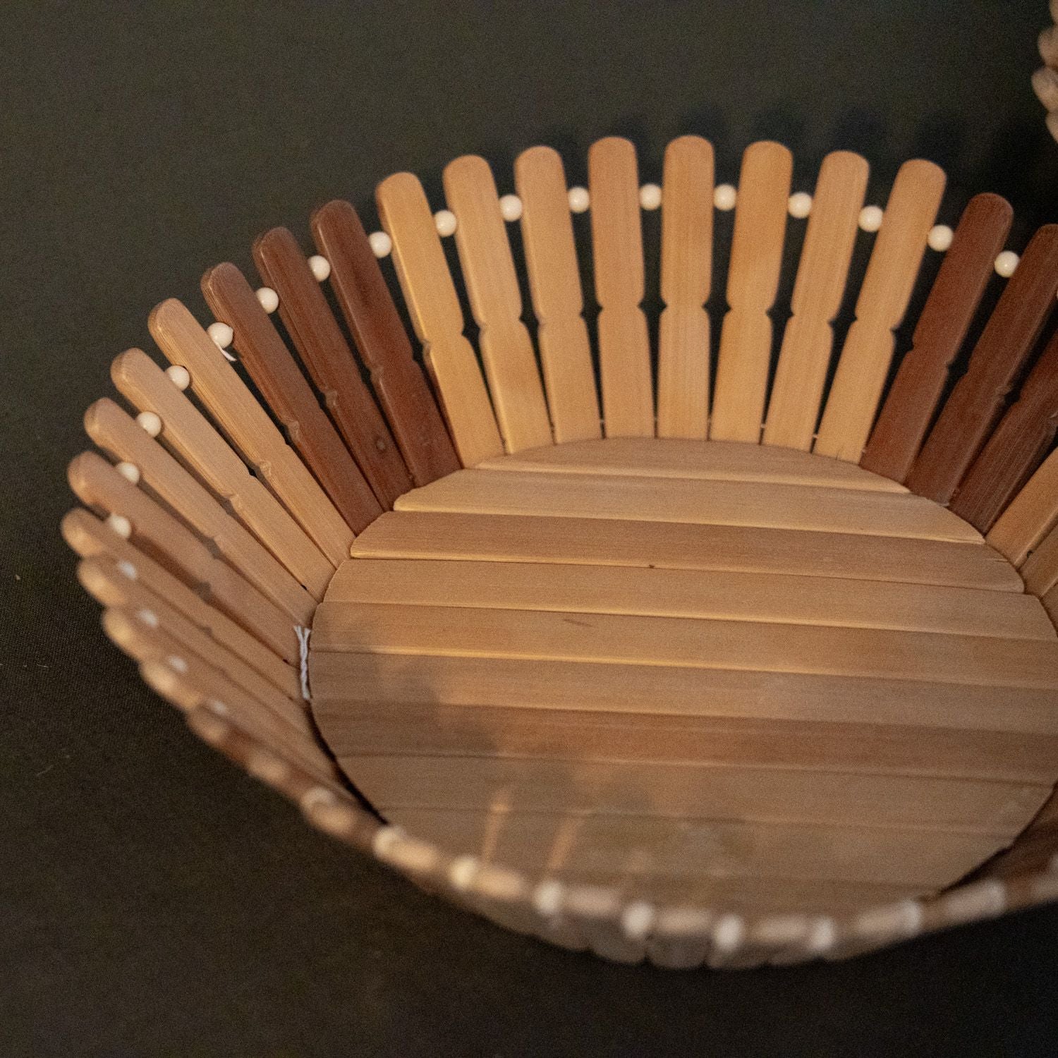 Vintage Wooden Basket Bowl - Rug & Weave