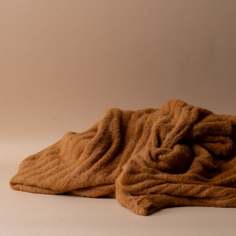 Burnt Caramel Plush Throw Blanket blanket Indaba