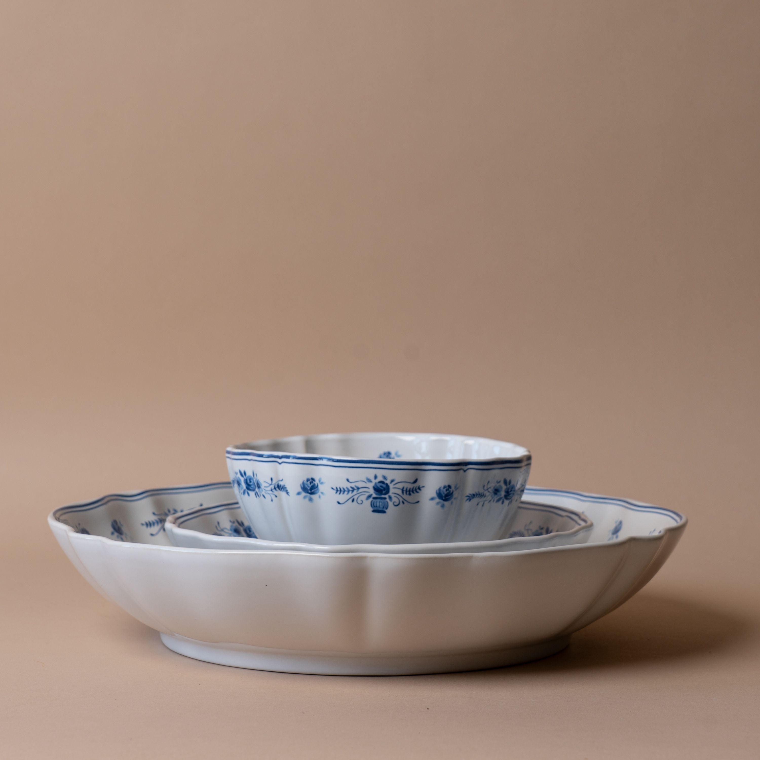 Blue & White Floral Bowl Collection dinnerware David Shaw Serving Bowl