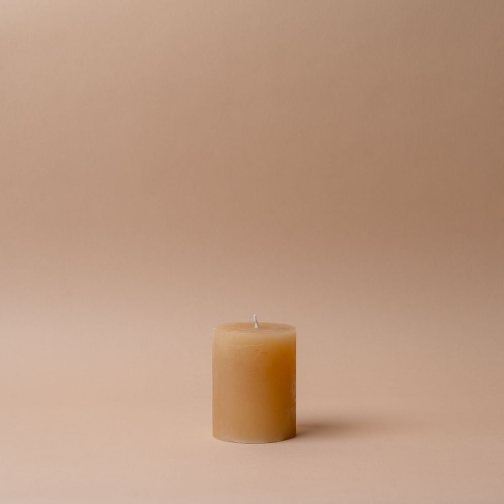 Rustic Pillar Candles candle Old Country Design (ShopZio) Cappuccino