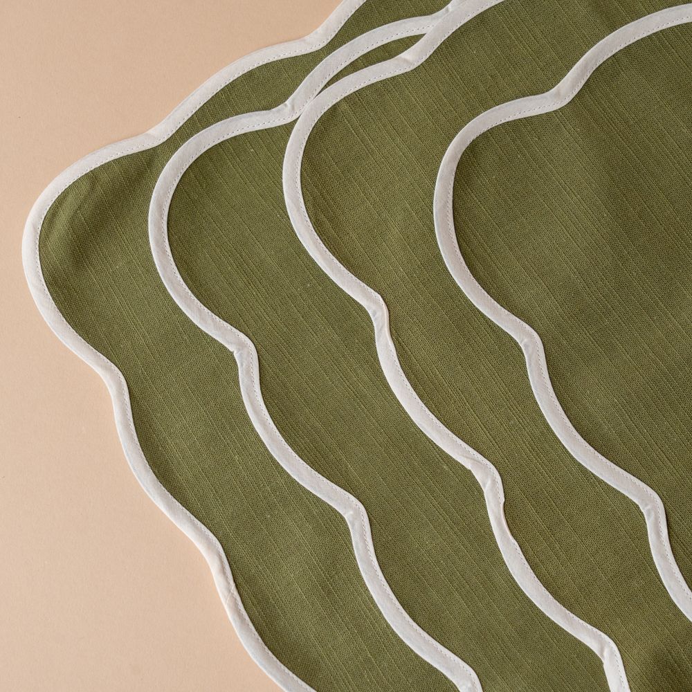 Scallop Edge Cotton Placemat Set placemat DANICA (Faire)